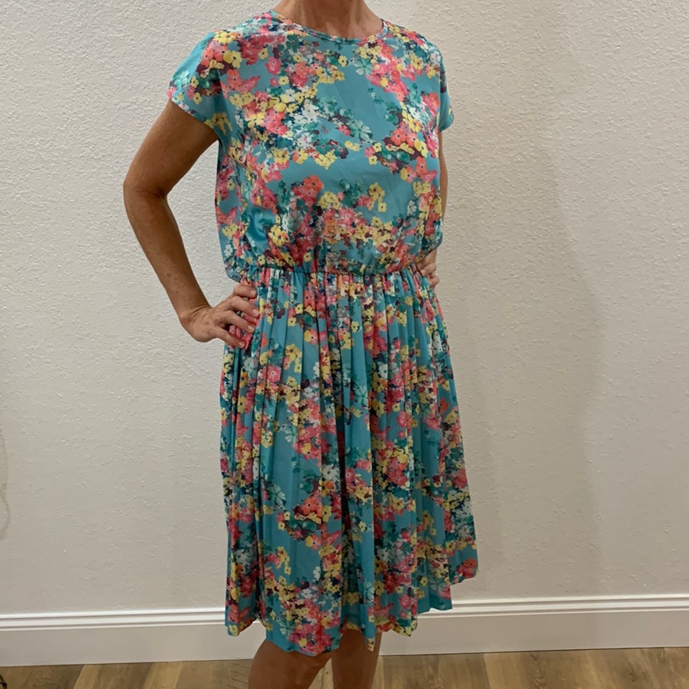 Vintage floral  summer dress large